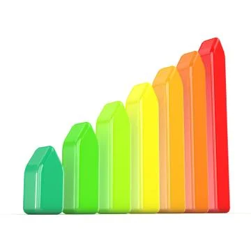 Seven levels of energetic efficiency. 3D 스톡 일러스트