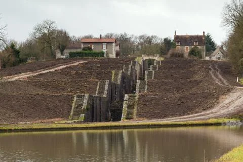 The seven locks at Rogny-les-sept-Ecluses Stock Photos