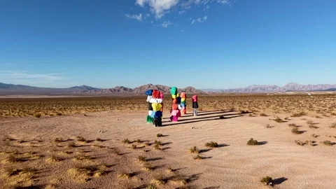 Seven Magic Mountains of the Mojave Desert Stock Footage 340416370