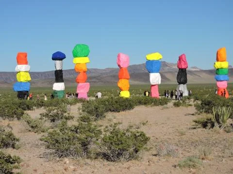 Seven Magic Mountains Stock Photos