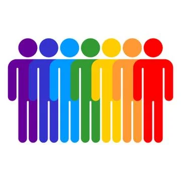 Seven Man Sign People Icon Stock Illustration