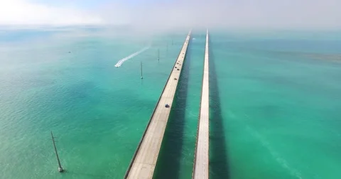 Seven Miles bridge. Florida Keys Stock Footage 60140818