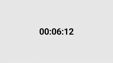 Seven minutes countdown timer animation in sixty seconds with alpha channel Stock Footage 345474588