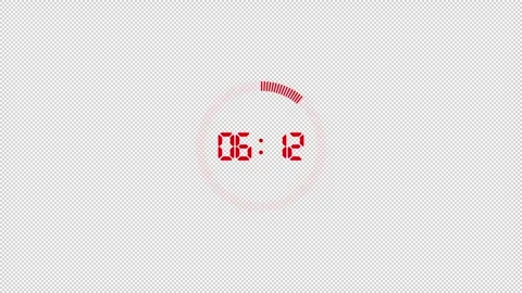 Seven minutes countdown timer animation in sixty seconds with alpha channel 스톡 동영상 345551853