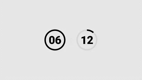 Seven minutes countdown timer animation in sixty seconds with alpha channel 스톡 동영상 345554838