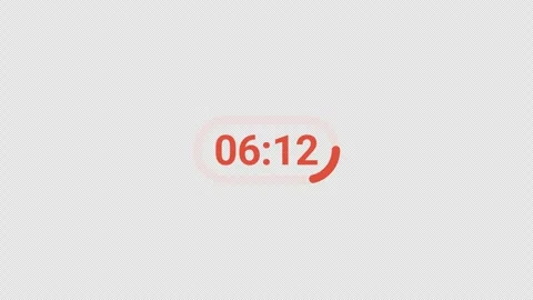 Seven minutes countdown timer animation in sixty seconds with alpha channel 스톡 동영상 345589345