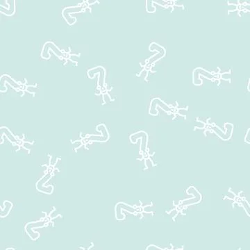 Seven number character line vector seamless pattern Illustrazione stock