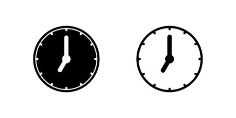 A seven oclock analog clock icon, perfect for indicating morning routines, .. Stock Illustration