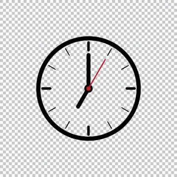 Seven o’Clock flat style icon template isolated on transparent background Stock Illustration