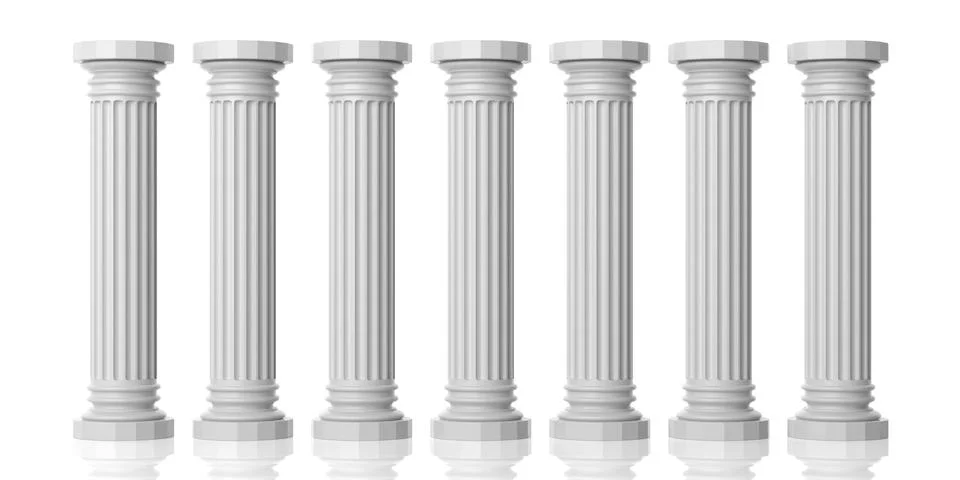 Seven pillars of wisdom white background Stock Illustration