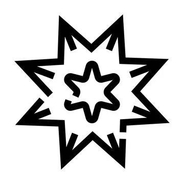 Seven pointed star blast icon illustrating sudden impact Stock Illustration