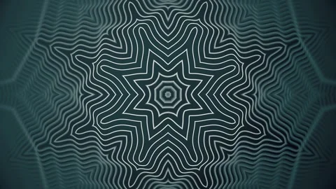 A seven-pointed star mandala pulsates smoothly against a dark background Stock Footage 324747484