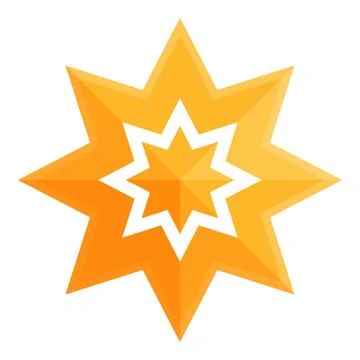 Seven pointed star overlapping another seven pointed star creating a gradient Stock Illustration