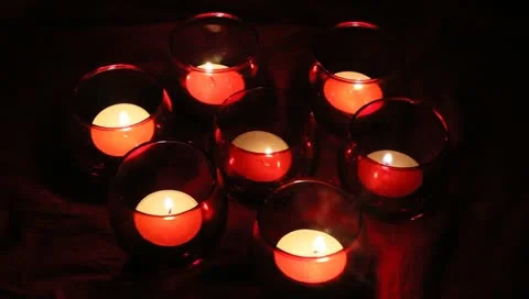 Seven red votives Video stock 11019609