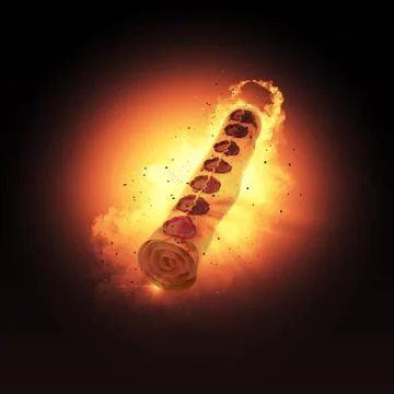 Seven Seals Scroll Fire Explosion Revelation Second Coming Jesus 3D Illustration Illustrazione stock