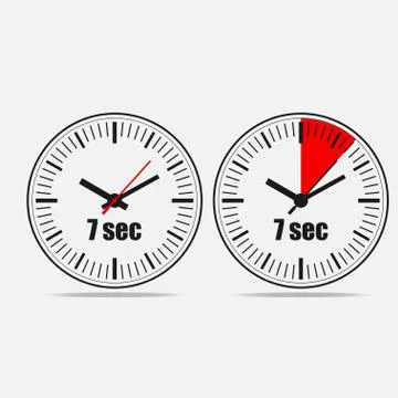 Seven Seconds Clock Stock Illustration