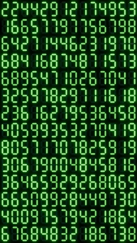 Seven segments display with random numbers Stock Footage 257694742