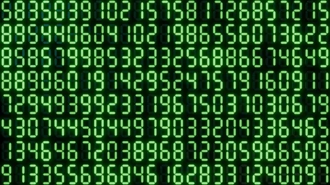 Seven segments display with random numbers Stock Footage 257696443