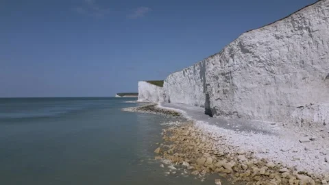 Seven Sisters chalk cliff fall Stock Footage 243000495