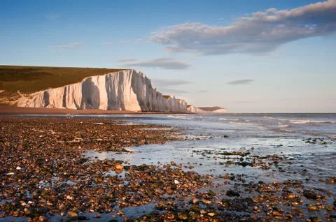 Seven sisters cliffs south downs england landscape Stock-Fotos