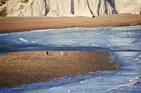 Seven sisters cliffs south downs england landscape Stock Photos