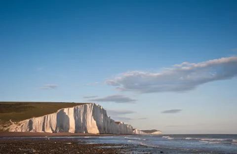 Seven sisters cliffs south downs england landscape Stock Photos