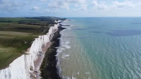 Seven Sisters Coastline Forward Flight – HD Drone Hero Shot Stock Footage 319762912