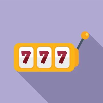 Seven slot machine icon flat vector. Win fortune Stock Illustration