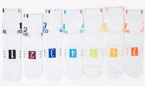 Seven socks Foto stock