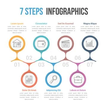 Seven Steps Infographics Stock-Illustration