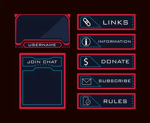 Seven streaming templates Illustrazione stock