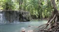 Seven-tiered Erawan Waterfall in Erawan National Park in western Thailand HD Footage