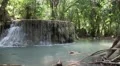 Seven-tiered Erawan Waterfall in Erawan National Park in western Thailand HD Footage