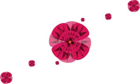 Seven vector purple flowers Illustration