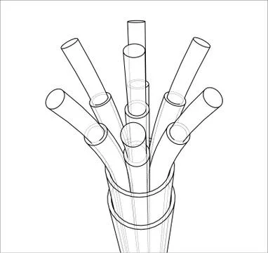 Seven-wire cable. Wire frame. Vector Stock Illustration