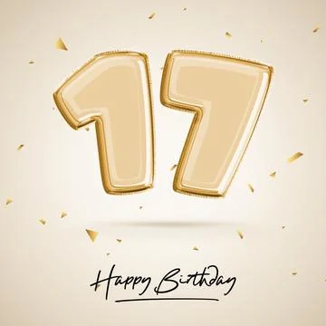 Seventeen year anniversary celebration Stock Illustration