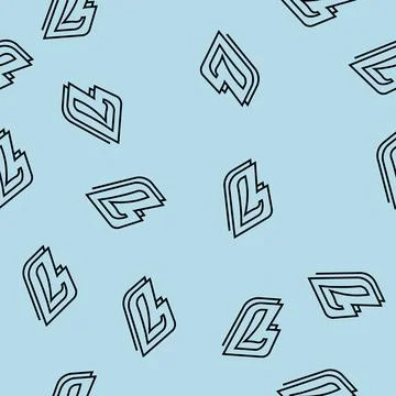 Seventh number line seamless pattern Stock Illustration