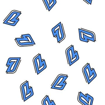 Seventh number vector seamless pattern Stock Illustration