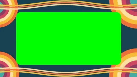 Seventies frame psychedelic orbit loop green white Stock Footage 346308845