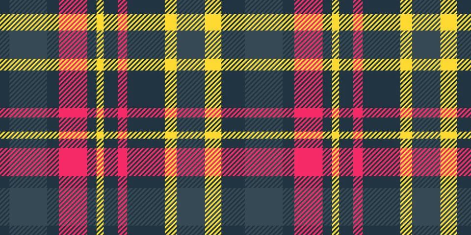 Seventies textile background pattern, strip plaid vector seamless. Tissue c.. Stock Illustration