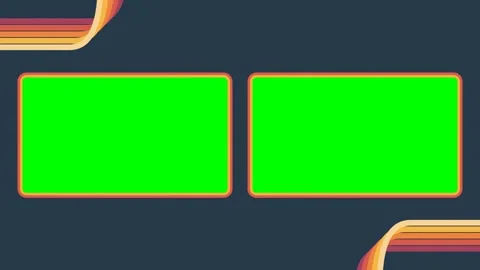 Seventies twin channel split screen green Stock Footage 346561482