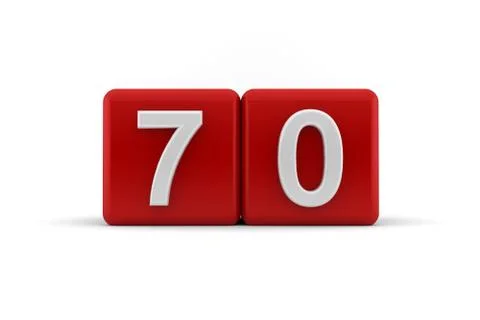 Seventy on birthday cubes Stock Illustration