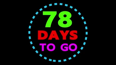 Seventy eight days to go motion graphic Vidéo 330441725