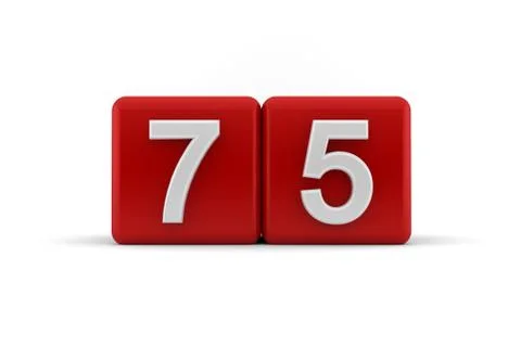 Seventy-five on birthday cubes Stock Illustration