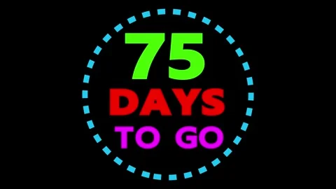 Seventy five days to go animated footage 库存影片 330441735