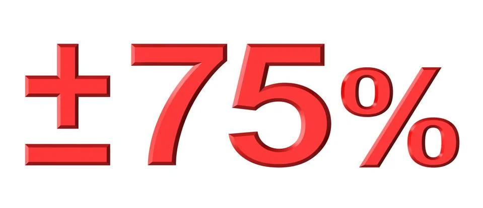 Seventy Five Percent Stock Illustration