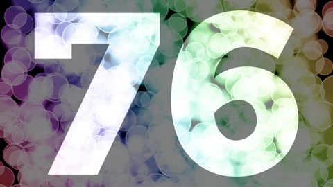 Seventy five to seventy six years birthday fade in/out animation with bokeh Stock Footage 108535441