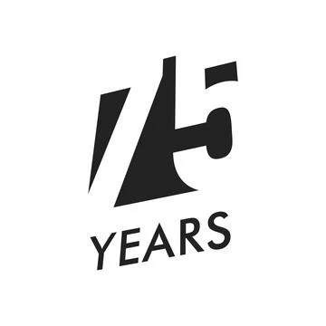 Seventy five years vector emblem template. Anniversary symbol, negative space Stock Illustration
