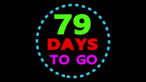 Seventy nine days to go, countdown motion Video stock 330441705
