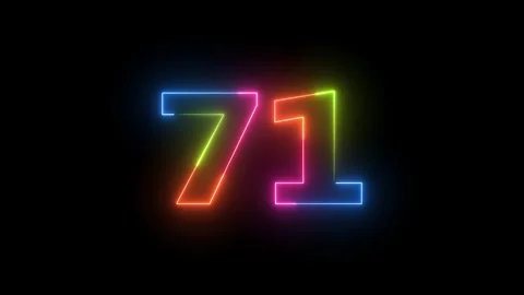 Seventy one neon number multicolor light Vidéo 330512091